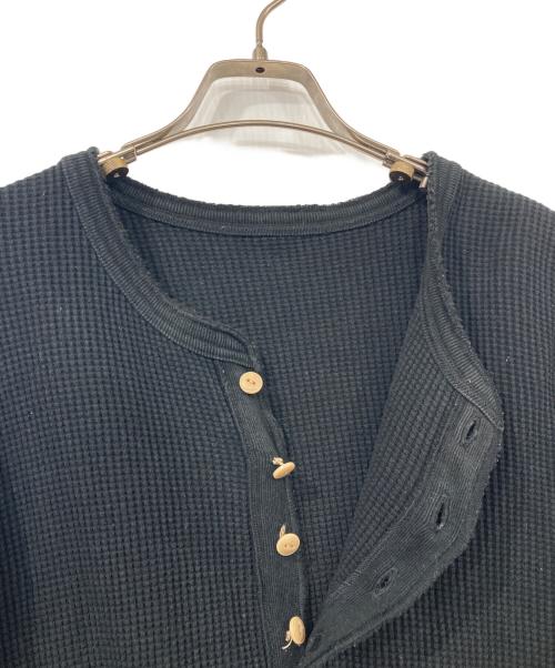 Urig（ウーリッヒ）urig (ウーリッヒ) ヘンリーネック サーマルロングスリーブTシャツ ブラック サイズ:2の古着・服飾アイテム