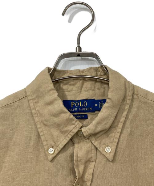 POLO RALPH LAUREN（ポロ・ラルフローレン）POLO RALPH LAUREN (ポロ・ラルフローレン) リネン半袖シャツ ベージュ サイズ:Mの古着・服飾アイテム