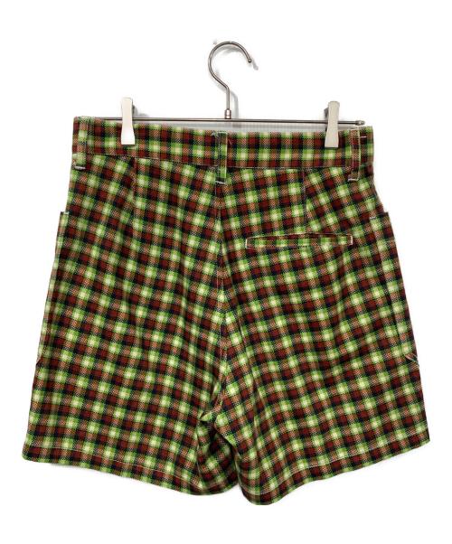 TOGA PULLA（トーガ プルラ）TOGA PULLA (トーガ プルラ) Cotton twill check short pants グリーン×レッド サイズ:36の古着・服飾アイテム