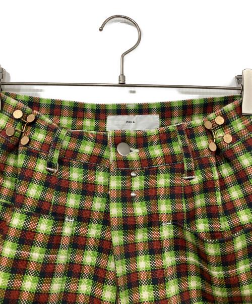 TOGA PULLA（トーガ プルラ）TOGA PULLA (トーガ プルラ) Cotton twill check short pants グリーン×レッド サイズ:36の古着・服飾アイテム