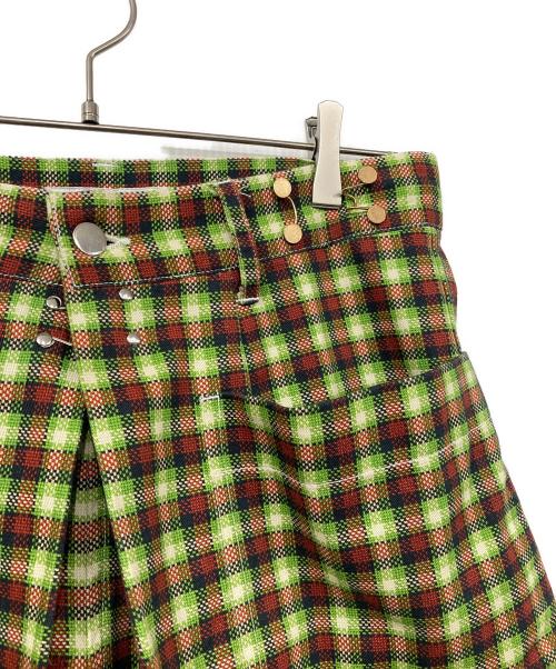 TOGA PULLA（トーガ プルラ）TOGA PULLA (トーガ プルラ) Cotton twill check short pants グリーン×レッド サイズ:36の古着・服飾アイテム