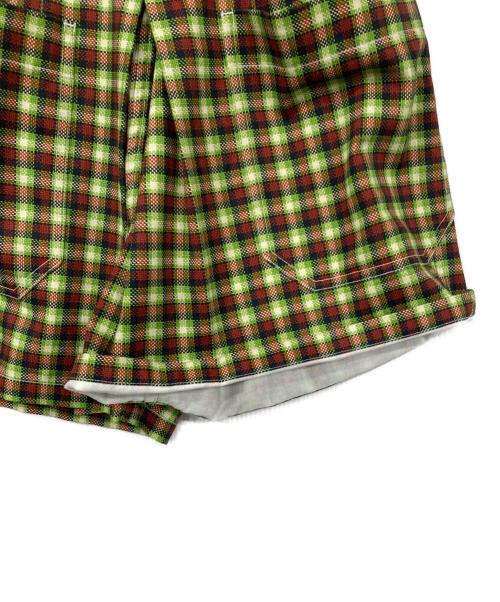 TOGA PULLA（トーガ プルラ）TOGA PULLA (トーガ プルラ) Cotton twill check short pants グリーン×レッド サイズ:36の古着・服飾アイテム
