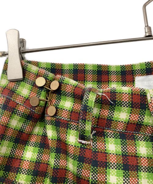 TOGA PULLA（トーガ プルラ）TOGA PULLA (トーガ プルラ) Cotton twill check short pants グリーン×レッド サイズ:36の古着・服飾アイテム