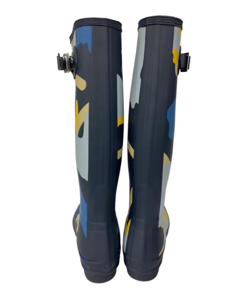 HUNTER（ハンター）HUNTER (ハンター) ロックプールカモ柄レインブーツ ブルー サイズ:UK5の古着・服飾アイテム