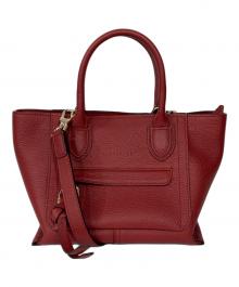 LONGCHAMP（ロンシャン）の古着「MAIL BOX TOP HANDLE BAG」｜レッド