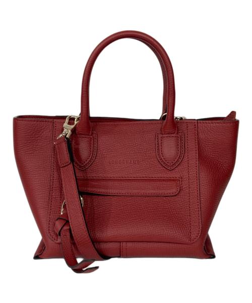 LONGCHAMP（ロンシャン）LONGCHAMP (ロンシャン) MAIL BOX TOP HANDLE BAG レッドの古着・服飾アイテム