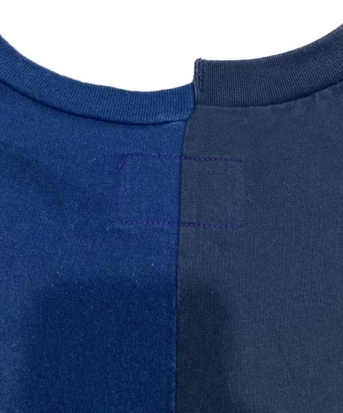 THE NORTHFACE PURPLELABEL（ザ・ノースフェイス パープルレーベル）THE NORTHFACE PURPLELABEL (ザ・ノースフェイス パープルレーベル) アシンメトリー ドッキング ロゴTシャツ ネイビー サイズ:WSの古着・服飾アイテム