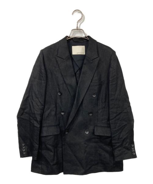 uncrave（アンクレイヴ3.）uncrave (アンクレイヴ3.) ヘリンボーン リネン ジャケット ブラック サイズ:1の古着・服飾アイテム