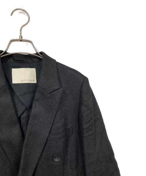 uncrave（アンクレイヴ3.）uncrave (アンクレイヴ3.) ヘリンボーン リネン ジャケット ブラック サイズ:1の古着・服飾アイテム