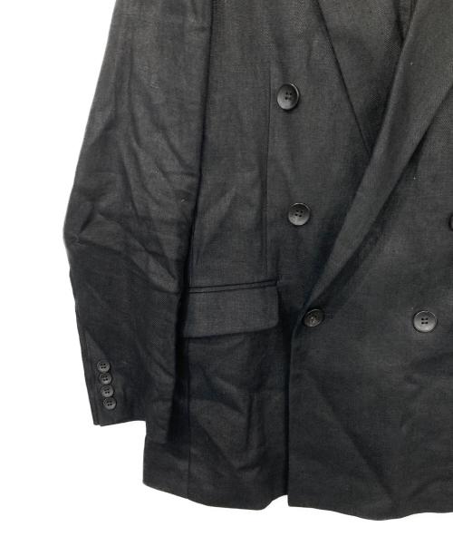 uncrave（アンクレイヴ3.）uncrave (アンクレイヴ3.) ヘリンボーン リネン ジャケット ブラック サイズ:1の古着・服飾アイテム