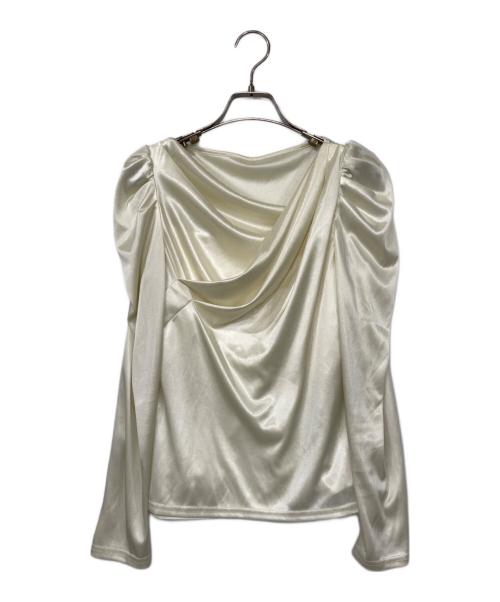 CELFORD（セルフォード）CELFORD (セルフォード) カシュクールグロッシーカットトップス ベージュ サイズ:Fの古着・服飾アイテム