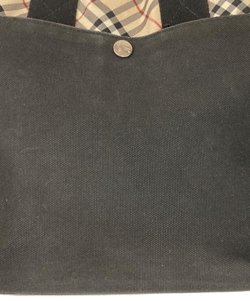 BURBERRY BLUE LABEL（バーバリー ブルー レーベル）BURBERRY BLUE LABEL (バーバリー ブルー レーベル) ノバチェック切替ハンドバッグ ブラック×ベージュの古着・服飾アイテム