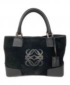 LOEWEロエベ）の古着「フスタアナグラムスウェードハンドバッグ」｜ブラック