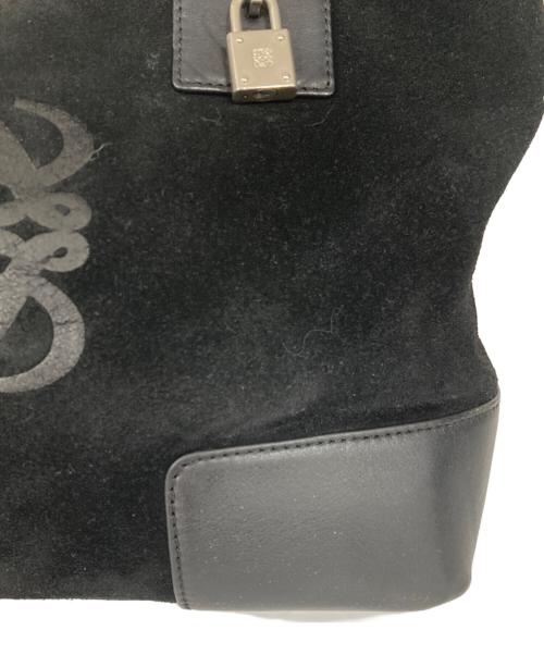 LOEWE（ロエベ）LOEWE (ロエベ) フスタアナグラムスウェードハンドバッグ ブラックの古着・服飾アイテム