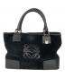 LOEWE (ロエベ) フスタアナグラムスウェードハンドバッグ ブラック：80000円