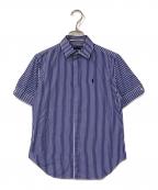 RALPH LAURENラルフローレン）の古着「半袖ストライプシャツ」｜ブルー×ホワイト