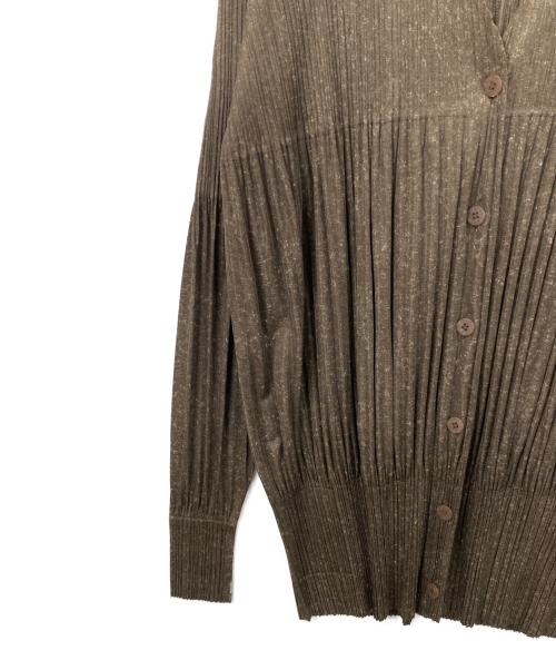 PLEATS PLEASE（プリーツプリーズ）PLEATS PLEASE (プリーツプリーズ) プリーツロングカーディガン ブラウン サイズ:3の古着・服飾アイテム