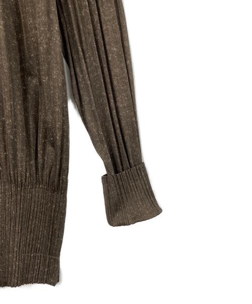 PLEATS PLEASE（プリーツプリーズ）PLEATS PLEASE (プリーツプリーズ) プリーツロングカーディガン ブラウン サイズ:3の古着・服飾アイテム
