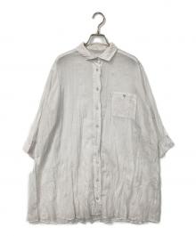 PLEATS PLEASE（プリーツプリーズ）の古着「ワッシャーシャツ」｜ホワイト