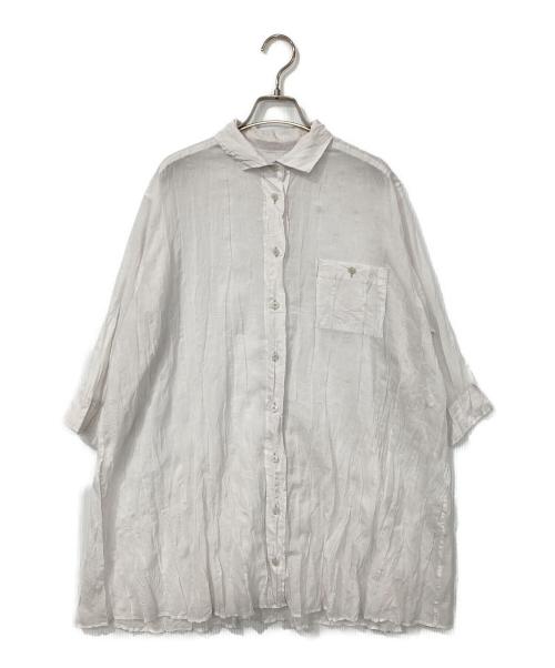 PLEATS PLEASE（プリーツプリーズ）PLEATS PLEASE (プリーツプリーズ) ワッシャーシャツ ホワイト サイズ:3の古着・服飾アイテム