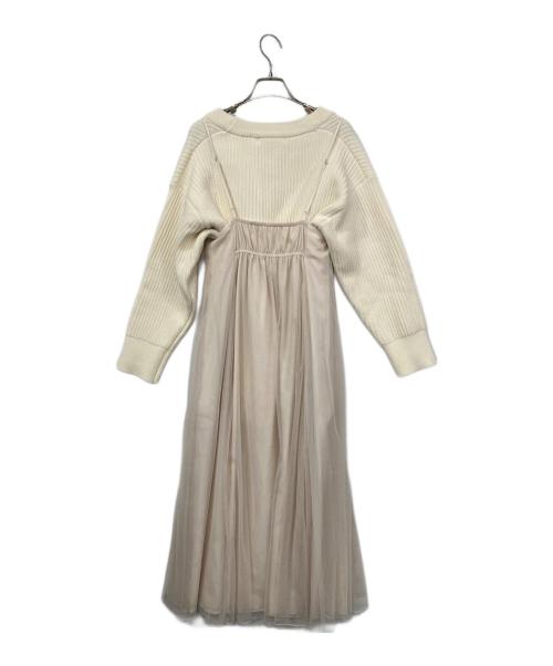 COCODEAL（ココディール）COCODEAL (ココディール) ビッグニット×チュールワンピース ベージュ サイズ:1の古着・服飾アイテム