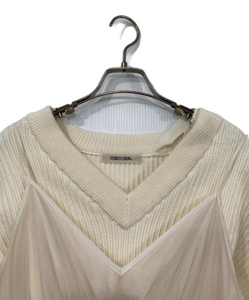 COCODEAL（ココディール）COCODEAL (ココディール) ビッグニット×チュールワンピース ベージュ サイズ:1の古着・服飾アイテム