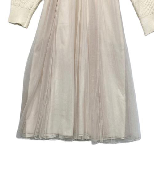 COCODEAL（ココディール）COCODEAL (ココディール) ビッグニット×チュールワンピース ベージュ サイズ:1の古着・服飾アイテム