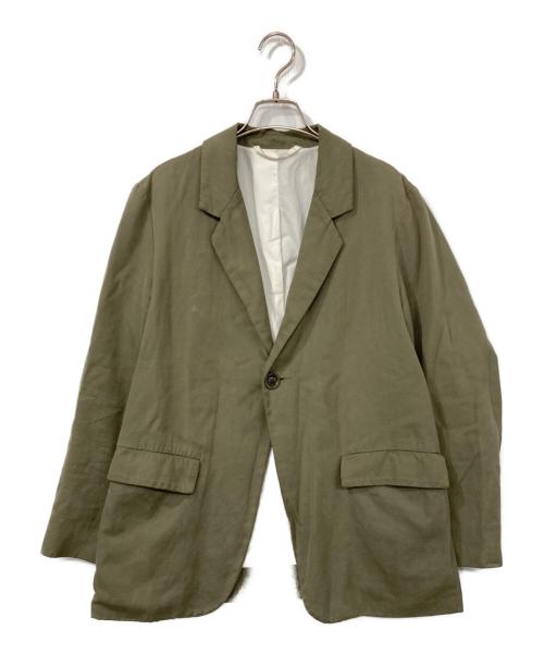 CASEY CASEY（ケーシーケーシー）CASEY CASEY (ケーシーケーシー) コットンリネンツイルテーラードジャケット カーキ サイズ:Sの古着・服飾アイテム