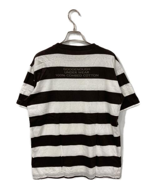 GOODENOUGH（グッドイナフ）GOODENOUGH (グッドイナフ) ボーダーTシャツ ブラウン×ブラック サイズ:MEDIUMの古着・服飾アイテム