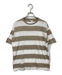 GOODENOUGH（グッドイナフ）の古着「ボーダーTシャツ」｜ベージュ×ホワイト