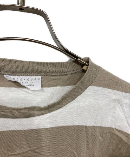 GOODENOUGH（グッドイナフ）GOODENOUGH (グッドイナフ) ボーダーTシャツ ベージュ×ホワイト サイズ:MEDIUMの古着・服飾アイテム