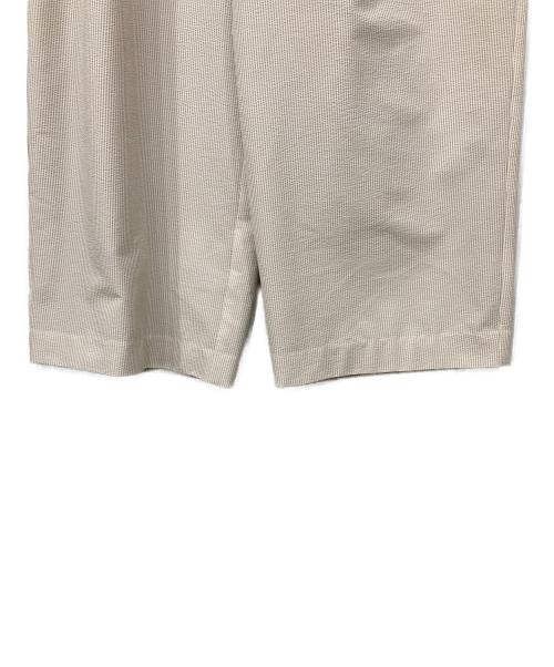 SOEJU（ソージュ）SOEJU (ソージュ) シアサッカーサイドタックワイドパンツ ベージュ サイズ:Ｌの古着・服飾アイテム