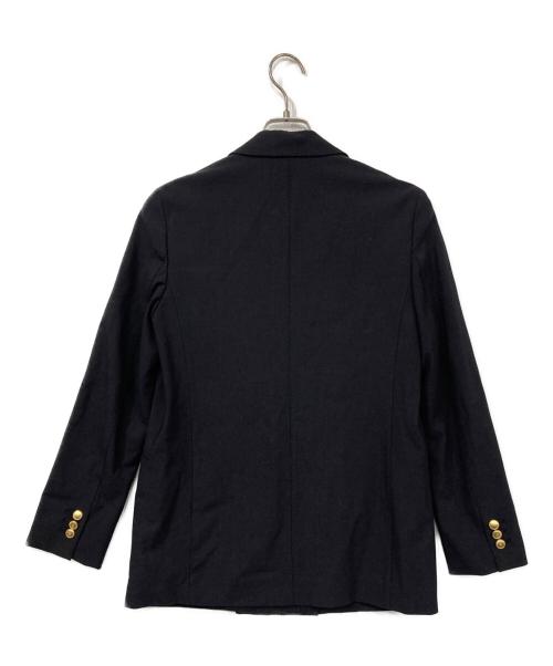 Spick and Span（スピック＆スパン）Spick and Span (スピック＆スパン) プレーンウィーブダブルブレストジャケット ブラック サイズ:34の古着・服飾アイテム