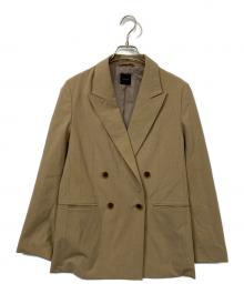 Spick and Span（スピック＆スパン）の古着「プレーンウィーブダブルブレストジャケット」｜ベージュ