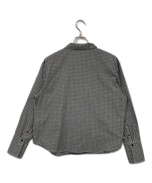provoke（プロヴォーク）provoke (プロヴォーク) ギンガムボウタイブラウス ブラック×グレー サイズ:Freeの古着・服飾アイテム