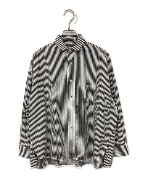ticca（ティッカ）ticca (ティッカ) ストライプスクエアビッグスシャツ ブラック×ホワイト サイズ:Fの古着・服飾アイテム