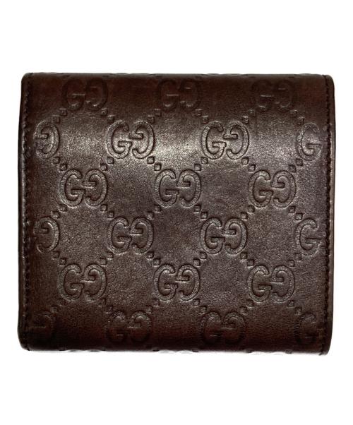 GUCCI（グッチ）GUCCI (グッチ) 3つ折りリボン財布 ブラウンの古着・服飾アイテム