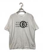 MM6 Maison Margielaエムエムシックスメゾンマルジェラ）の古着「カレンダーロゴプリントTシャツ」｜ホワイト