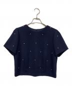 JUSGLITTYジャスグリッティー）の古着「半袖カットソー」｜ネイビー