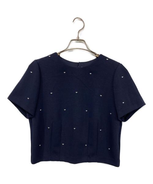 JUSGLITTY（ジャスグリッティー）JUSGLITTY (ジャスグリッティー) 半袖カットソー ネイビー サイズ:2の古着・服飾アイテム