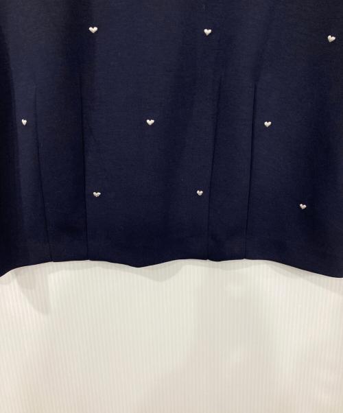 JUSGLITTY（ジャスグリッティー）JUSGLITTY (ジャスグリッティー) 半袖カットソー ネイビー サイズ:2の古着・服飾アイテム
