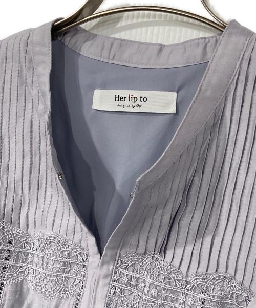 HER LIP TO（ハーリップトゥ）Her lip to (ハーリップトゥ) リトルバタフライスリーブドレス ラベンダー サイズ:5の古着・服飾アイテム
