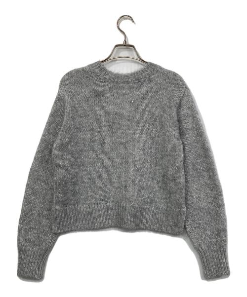 23区（ニジュウサンク）23区 (ニジュウサンク) スパングル クルーネック ニット グレー サイズ:32の古着・服飾アイテム