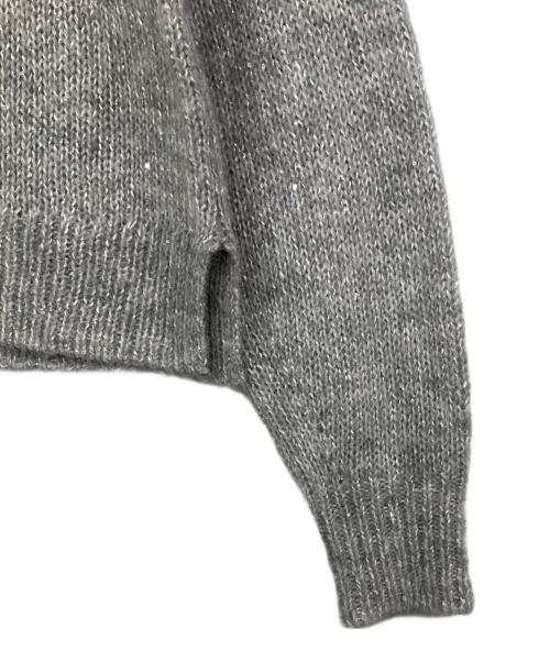 23区（ニジュウサンク）23区 (ニジュウサンク) スパングル クルーネック ニット グレー サイズ:32の古着・服飾アイテム