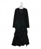 ORGUEオルグ）の古着「Tuck form one-piece」｜ブラック
