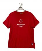 MONCLER×FRAGMENT DESIGNモンクレール×フラグメントデザイン）の古着「コラボロゴプリントTシャツ」｜レッド