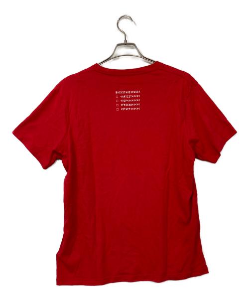 MONCLER（モンクレール）MONCLER (モンクレール) FRAGMENT DESIGN (フラグメントデザイン) コラボロゴプリントTシャツ レッド サイズ:Mの古着・服飾アイテム