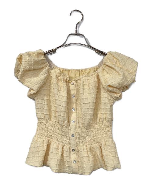 HER LIP TO（ハーリップトゥ）Her lip to (ハーリップトゥ) Lily Puff Sleeve Top イエロー サイズ:Sの古着・服飾アイテム