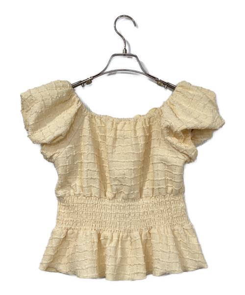 HER LIP TO（ハーリップトゥ）Her lip to (ハーリップトゥ) Lily Puff Sleeve Top イエロー サイズ:Sの古着・服飾アイテム