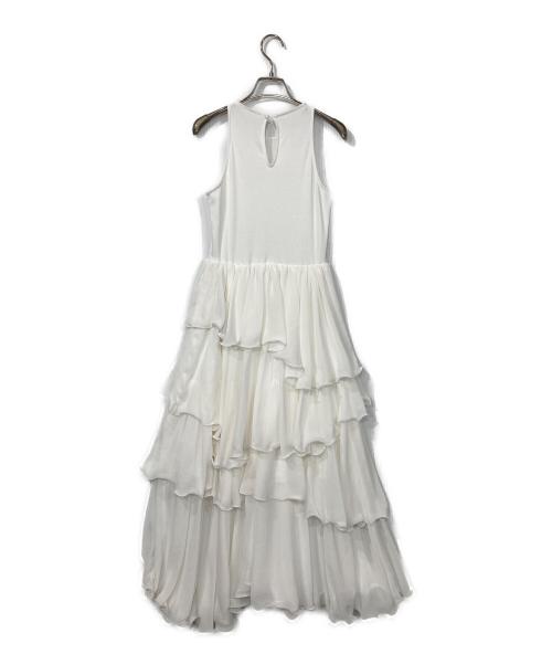 jil grace（ジル グレイス）jil grace (ジル グレイス) TIERED COMBI DRESS ホワイト サイズ:Lの古着・服飾アイテム